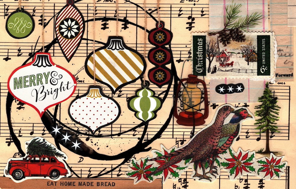 Holiday Postcard with country and pheasant theme