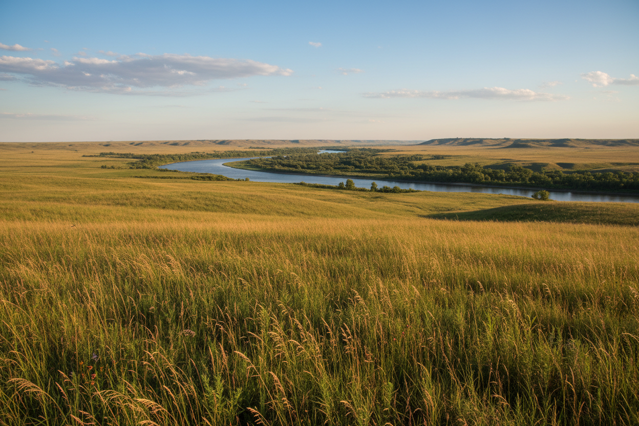 Prairie of Pierre, SD with the Missouri River